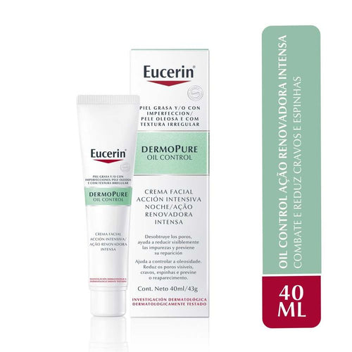 Creme Facial Antiacne Eucerin – DermoPure Oil Control Ação Renovadora 40ml